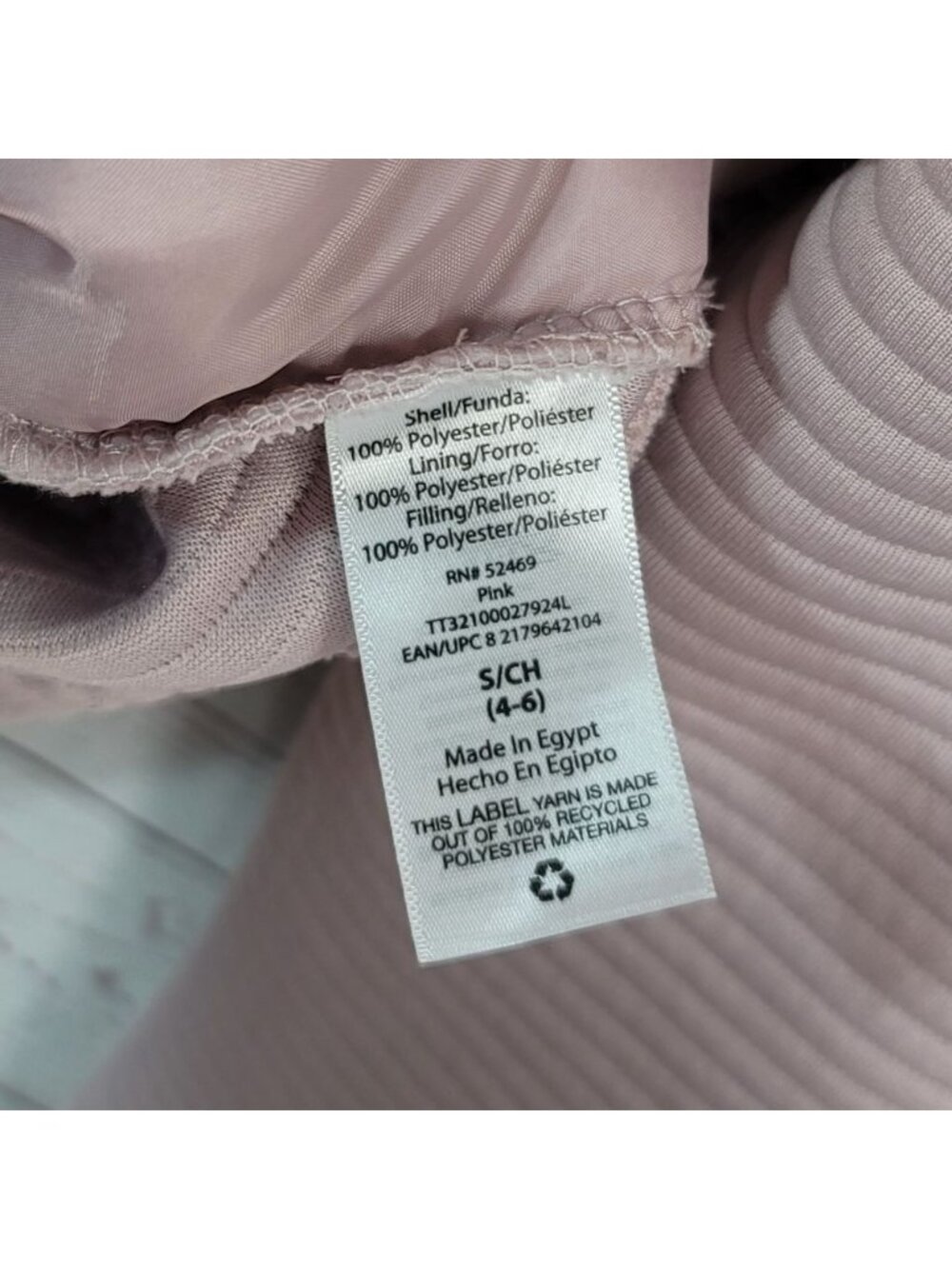 Time and Tru Women Quilted Jacket Pink Small Long Sleeve Hood Pockets Ribbed Zip - Picture 9 of 11